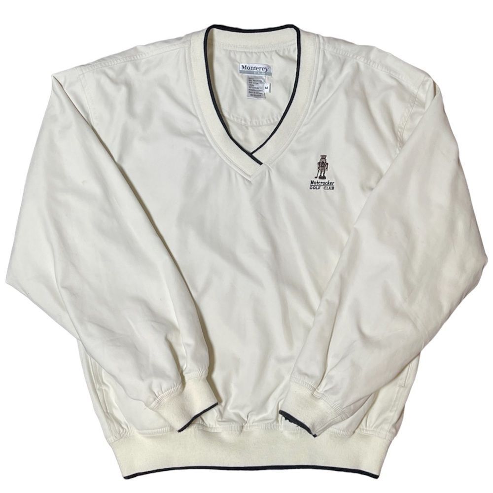 Monterey Club Nutcracker Men's White Golf Jacket Windbreaker Zip Size Medium